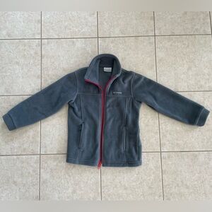 Columbia Sportswear Gray & Red Fleece Jacket XS 6/7